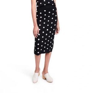 Victor Glemaud for Target Black White Polka Dot Midi Sweater Knit Women’s Skirt